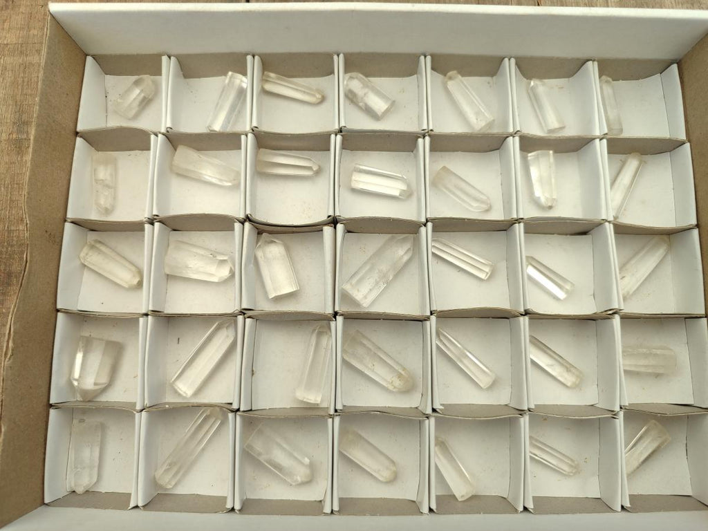 Polished Small Clear Quartz Jewellery Crystals x 35 From Madagascar - Toprock Gemstones and Minerals 