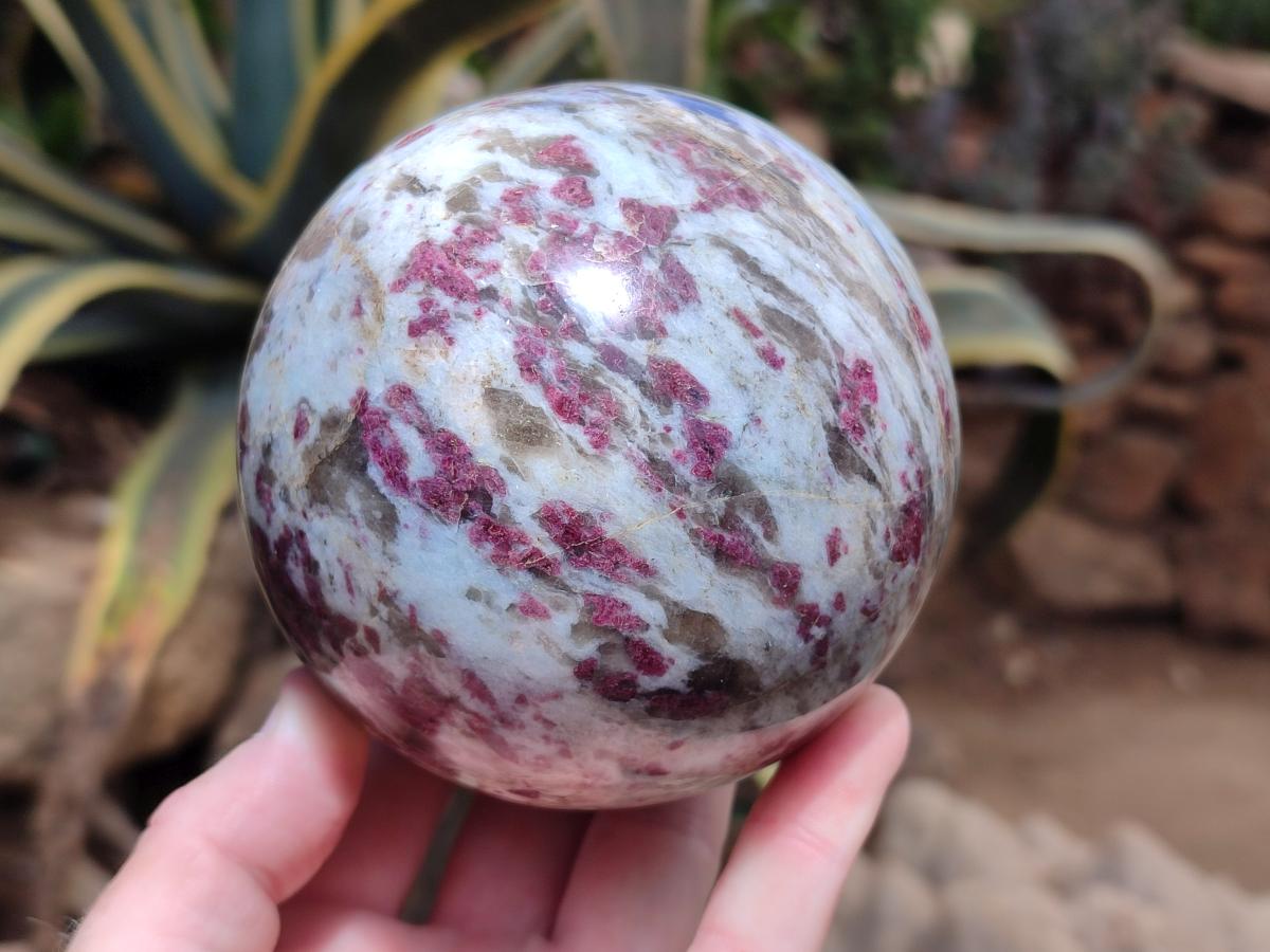 Polished Rubellite Pink Tourmaline Spheres x 2 From Ambatondrazaka, Madagascar - Toprock Gemstones and Minerals 