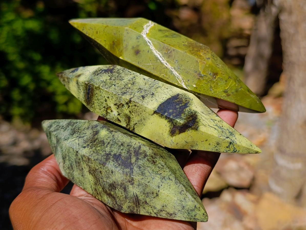 Polished Double Terminated Leopard Stone Crystals x 24 From Zimbabwe - Toprock Gemstones and Minerals 