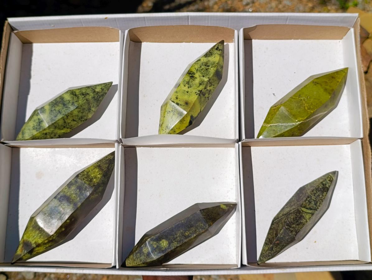 Polished Double Terminated Leopard Stone Crystals x 24 From Zimbabwe - Toprock Gemstones and Minerals 