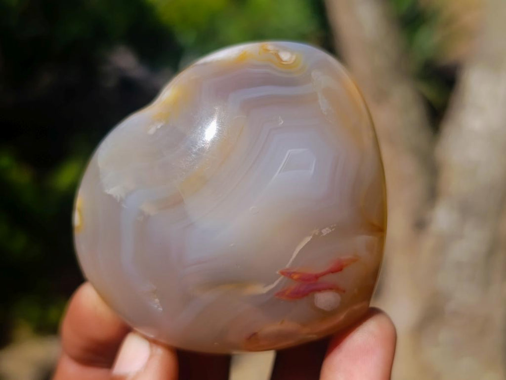 Polished Flower Agate Hearts x 12 From Antsahalova, Madagascar - Toprock Gemstones and Minerals 
