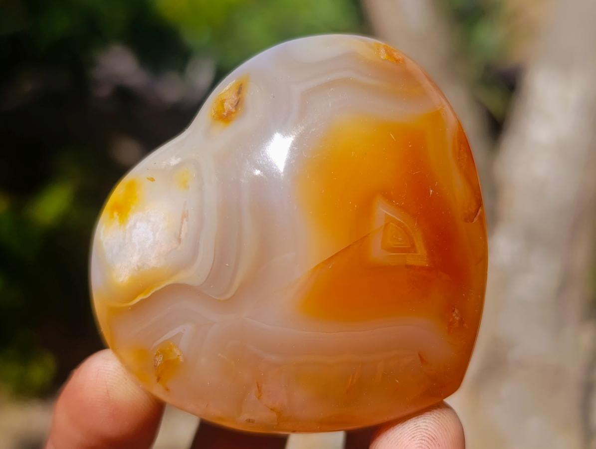 Polished Flower Agate Hearts x 12 From Antsahalova, Madagascar - Toprock Gemstones and Minerals 