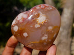Polished Flower Agate Hearts x 12 From Antsahalova, Madagascar - Toprock Gemstones and Minerals 