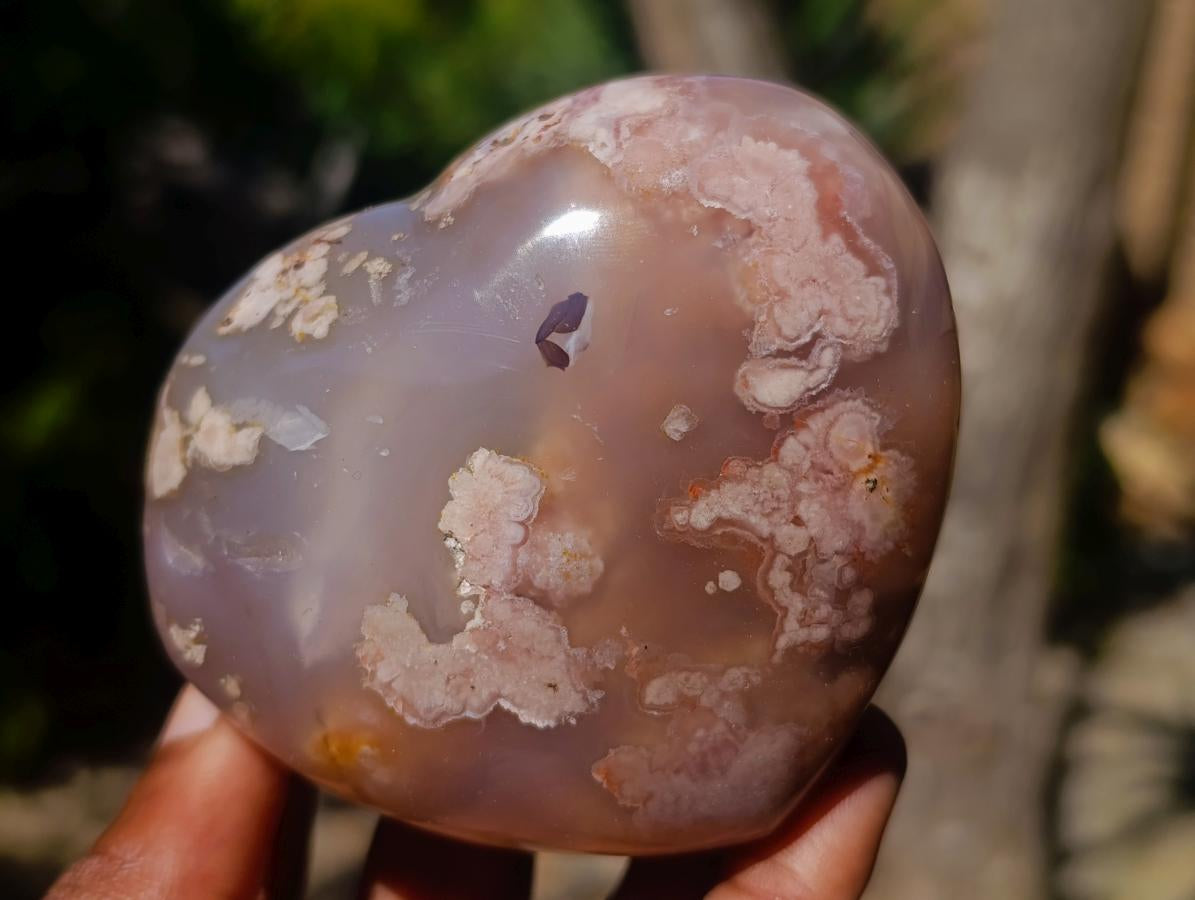 Polished Flower Agate Hearts x 12 From Antsahalova, Madagascar - Toprock Gemstones and Minerals 