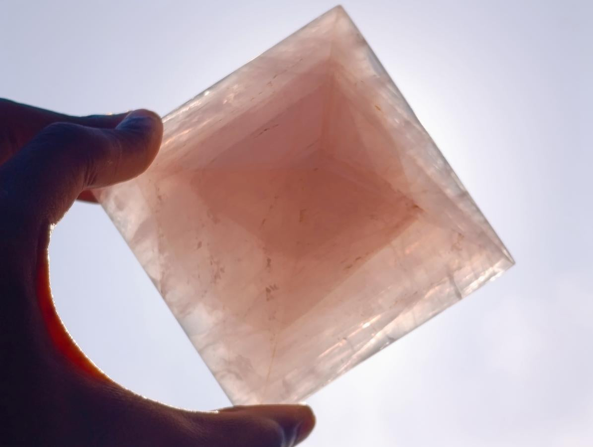 Polished Gemmy Rose Quartz Pyramids x 3 From Madagascar - Toprock Gemstones and Minerals 