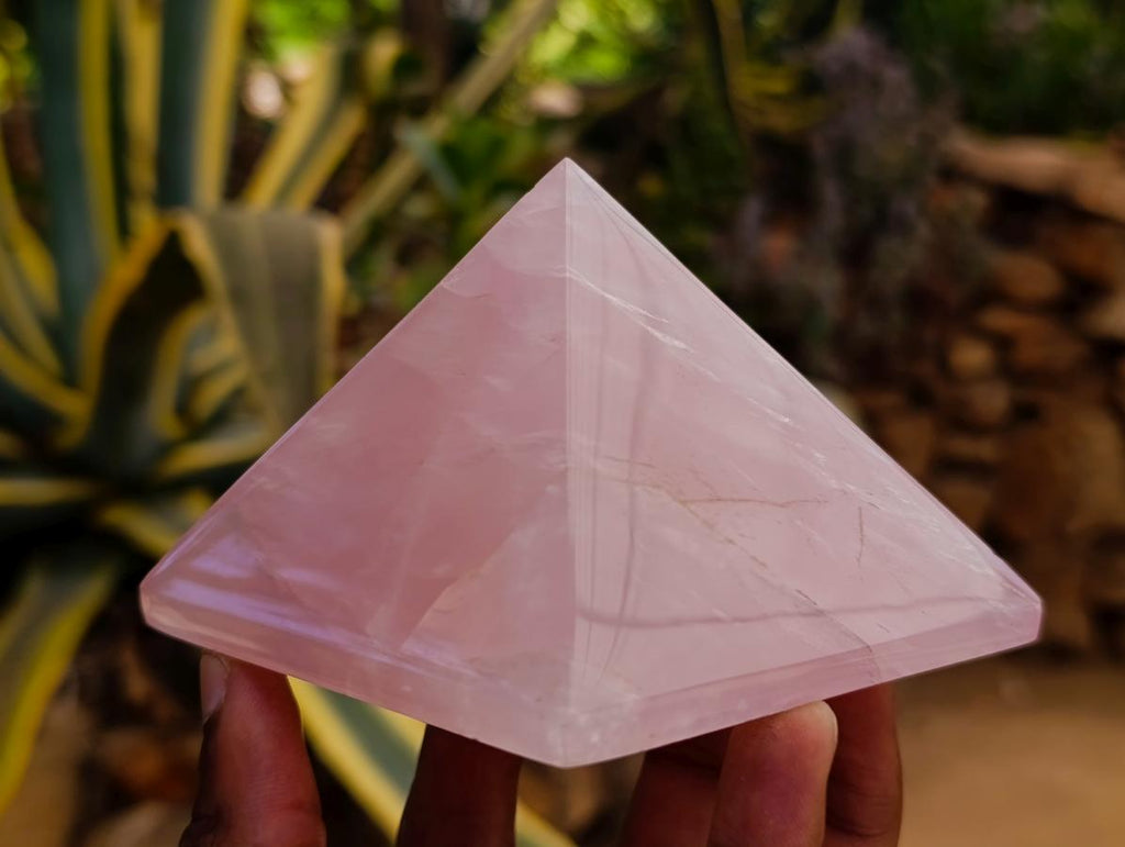 Polished Gemmy Rose Quartz Pyramids x 3 From Madagascar - Toprock Gemstones and Minerals 