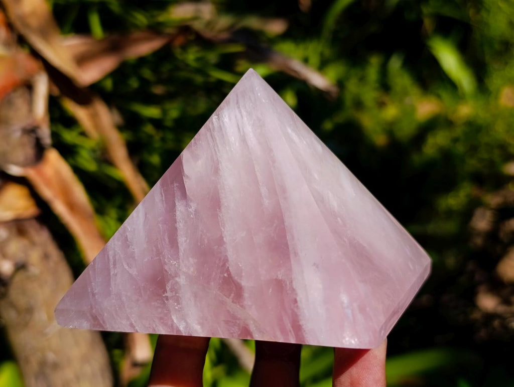 Polished Gemmy Rose Quartz Pyramids x 3 From Madagascar - Toprock Gemstones and Minerals 