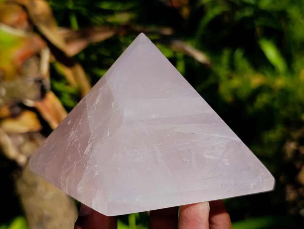 Polished Gemmy Rose Quartz Pyramids x 3 From Madagascar - Toprock Gemstones and Minerals 