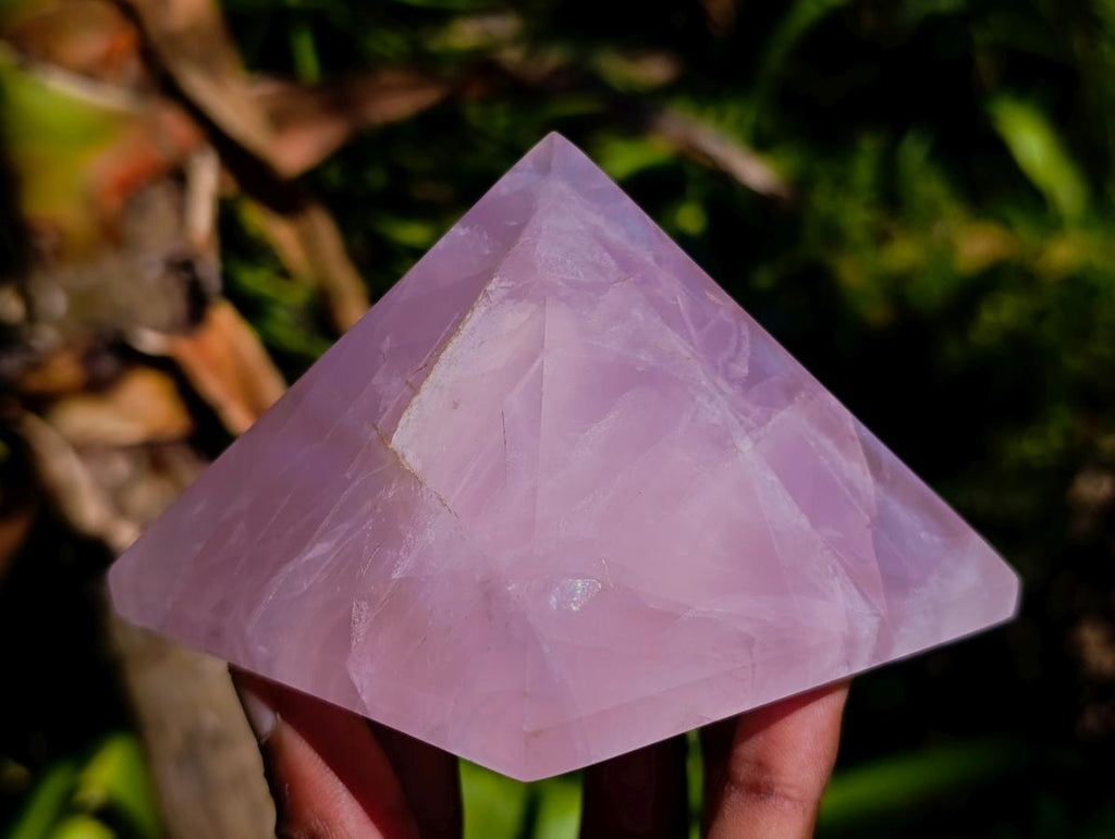 Polished Gemmy Rose Quartz Pyramids x 3 From Madagascar - Toprock Gemstones and Minerals 