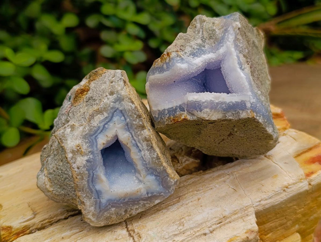 Natural Blue Lace Agate Geode Specimens x 12 From Nsanje, Malawi - Toprock Gemstones and Minerals 