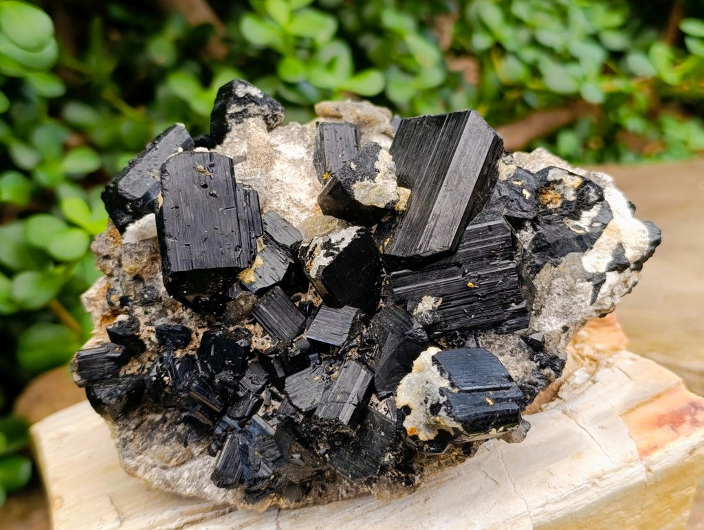 Natural Large Schorl Black Tourmaline Crystal and Cluster x 2 From Erongo, Namibia - Toprock Gemstones and Minerals 