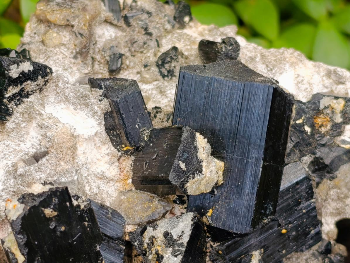 Natural Large Schorl Black Tourmaline Crystal and Cluster x 2 From Erongo, Namibia - Toprock Gemstones and Minerals 