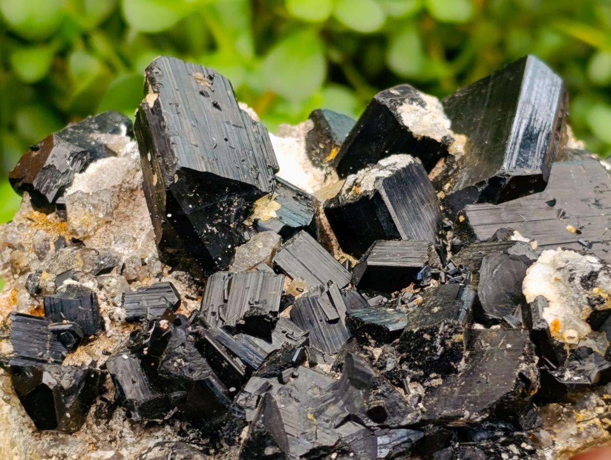 Natural Large Schorl Black Tourmaline Crystal and Cluster x 2 From Erongo, Namibia - Toprock Gemstones and Minerals 