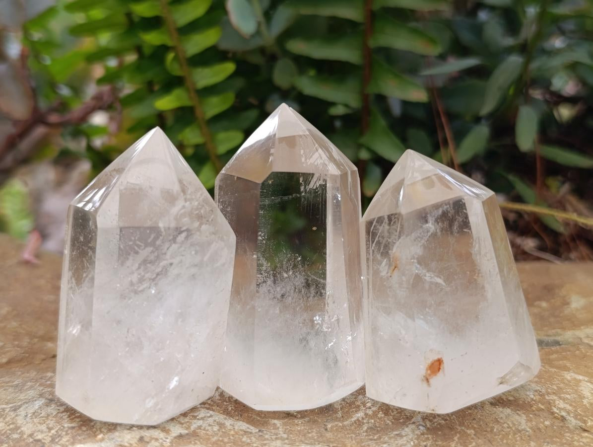 Polished Clear Quartz Display Crystals x 12 From Madagascar - Toprock Gemstones and Minerals 