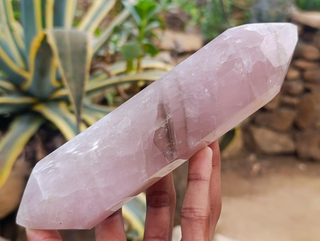 Polished Double Terminated Gemmy Rose Quartz Crystals x 3 From Madagascar - Toprock Gemstones and Minerals 