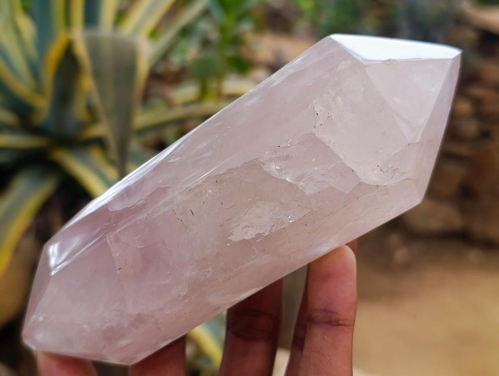 Polished Double Terminated Gemmy Rose Quartz Crystals x 3 From Madagascar - Toprock Gemstones and Minerals 