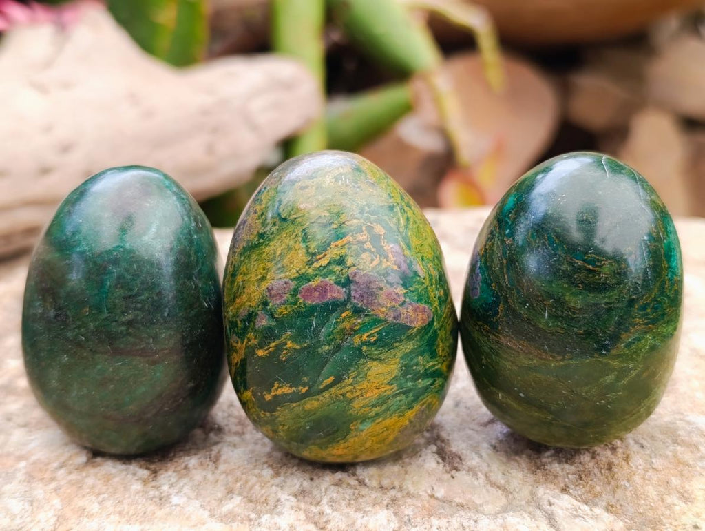 Polished Verdite Eggs x 12 From Zimbabwe - Toprock Gemstones and Minerals 