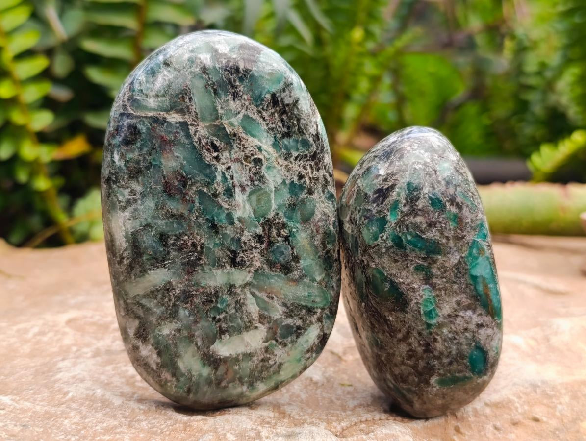 Polished Emerald Mica 'Mutokolite' Free Forms x 6 From Mutoko, Zimbabwe - Toprock Gemstones and Minerals 