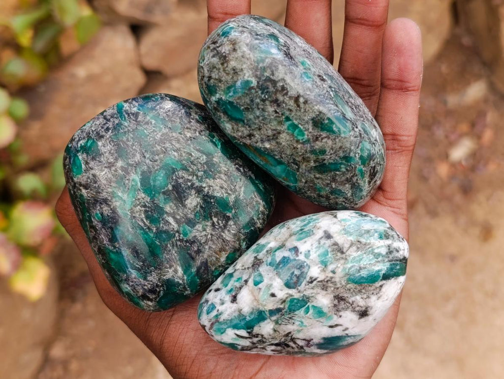 Polished Emerald Mica 'Mutokolite' Free Forms x 6 From Mutoko, Zimbabwe - Toprock Gemstones and Minerals 