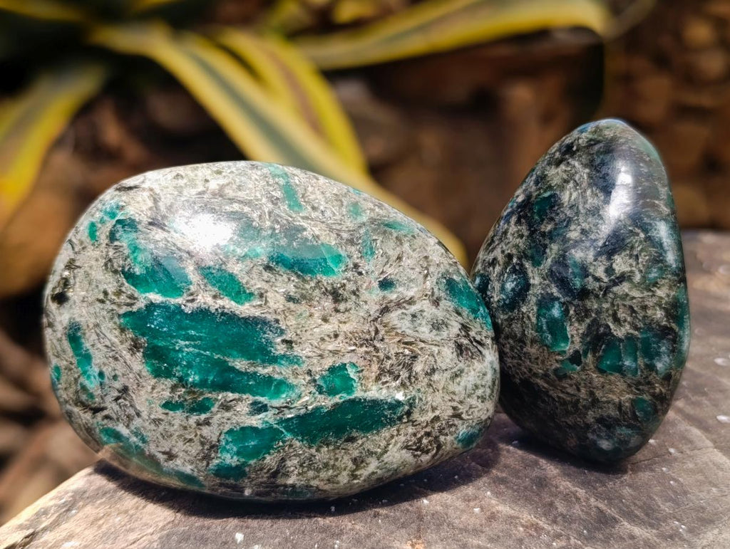 Polished Emerald Mica 'Mutokolite' Free Forms x 6 From Mutoko, Zimbabwe - Toprock Gemstones and Minerals 