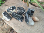 Natural Schorl Black Tourmaline Crystals and Clusters x 6 From Erongo, Namibia - Toprock Gemstones and Minerals 