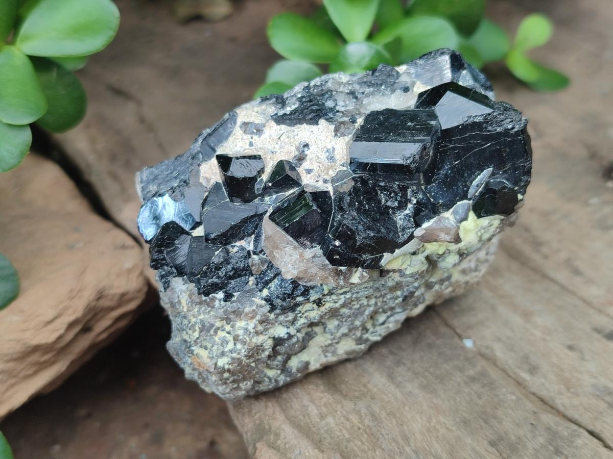 Natural Schorl Black Tourmaline Crystals and Clusters x 6 From Erongo, Namibia - Toprock Gemstones and Minerals 