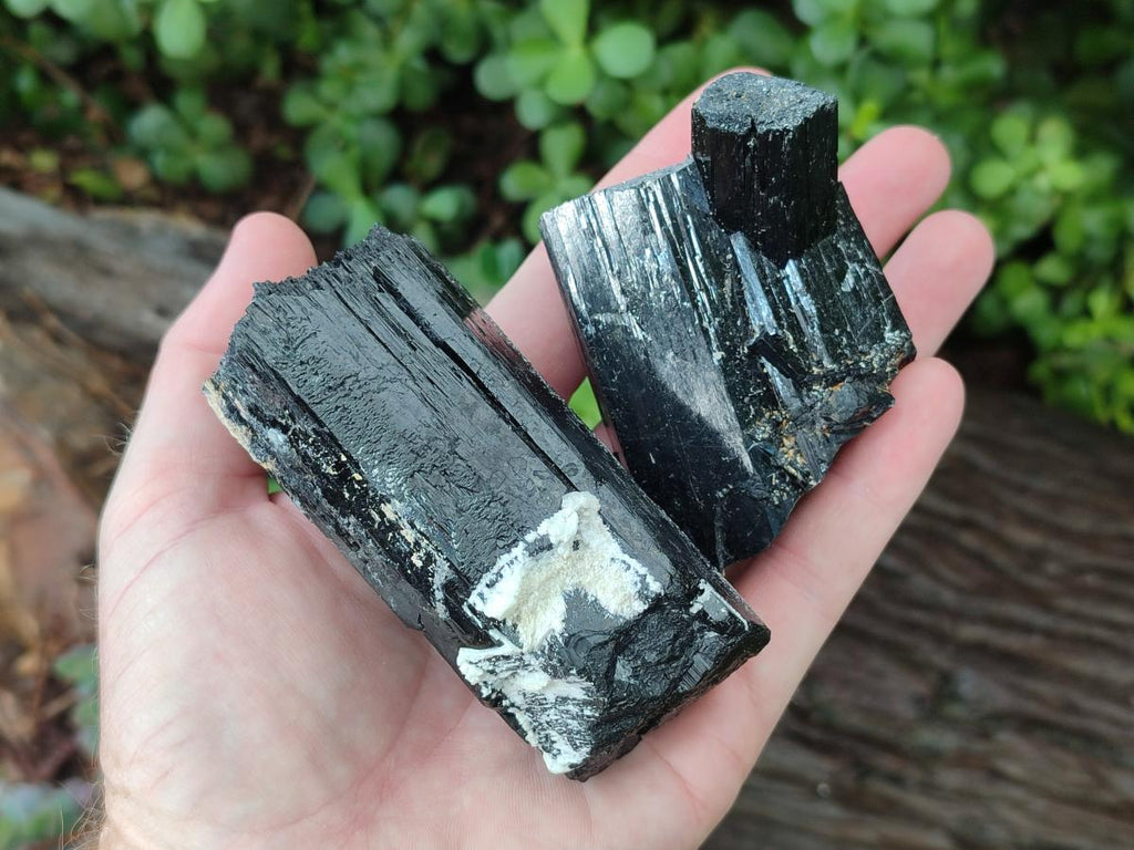 Natural Schorl Black Tourmaline Crystals and Clusters x 6 From Erongo, Namibia - Toprock Gemstones and Minerals 