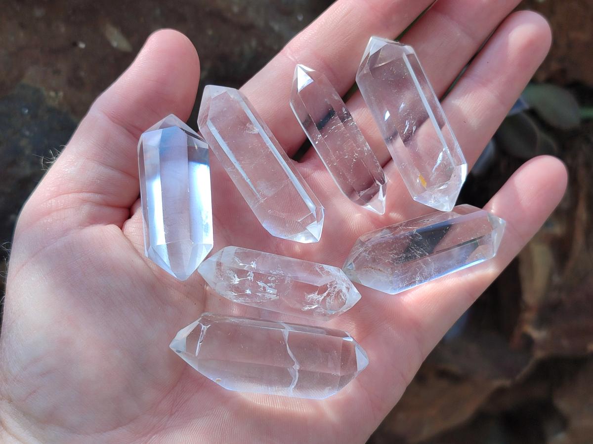 Polished Double Terminated Clear Quartz Crystals x 20 From Madagascar - Toprock Gemstones and Minerals 