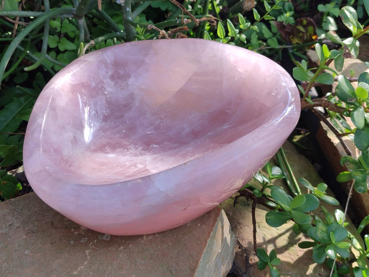 Polished Large Gemmy Rose Quartz Bowl x 1 From Madagascar - Toprock Gemstones and Minerals 