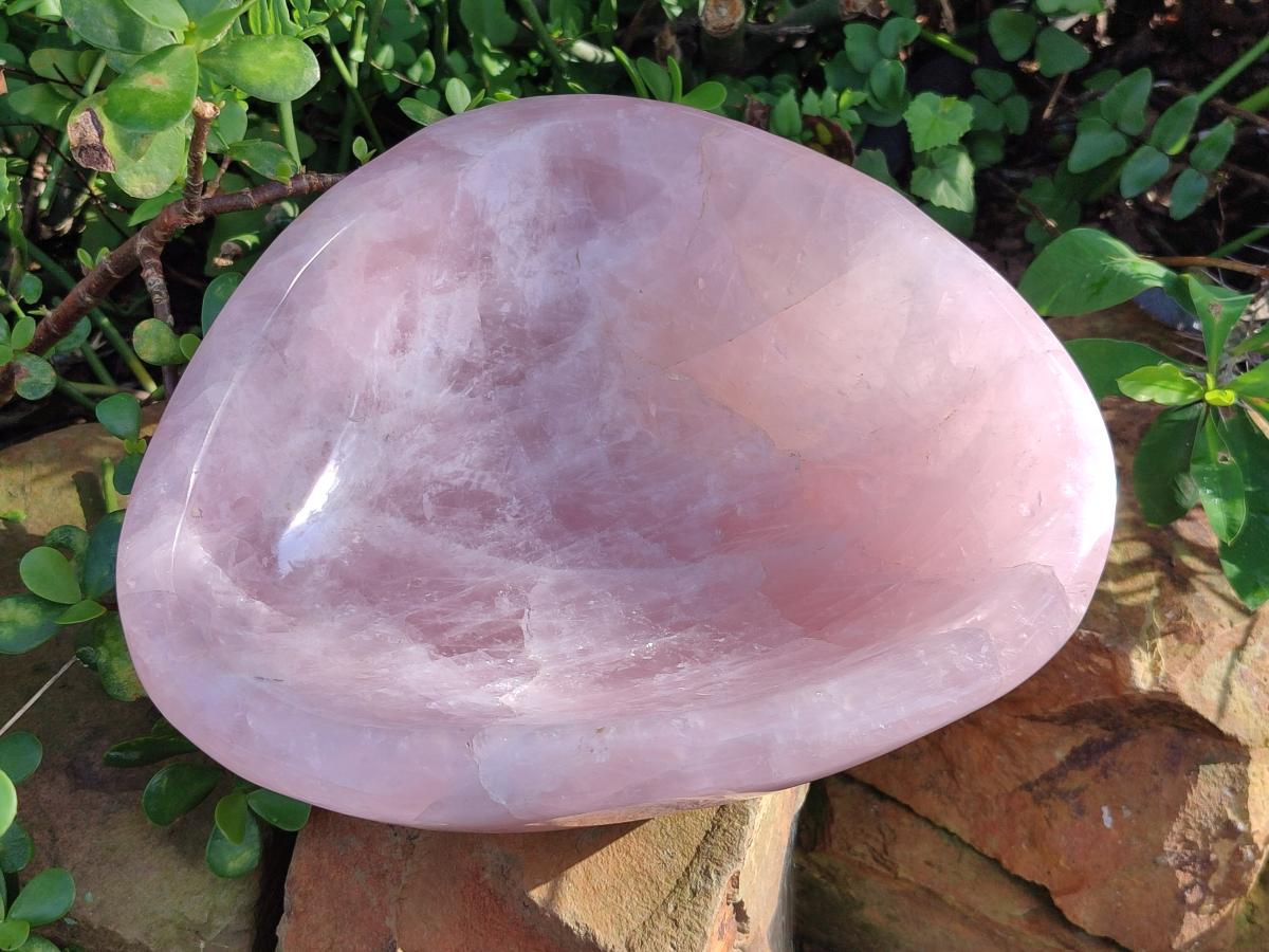 Polished Large Gemmy Rose Quartz Bowl x 1 From Madagascar - Toprock Gemstones and Minerals 