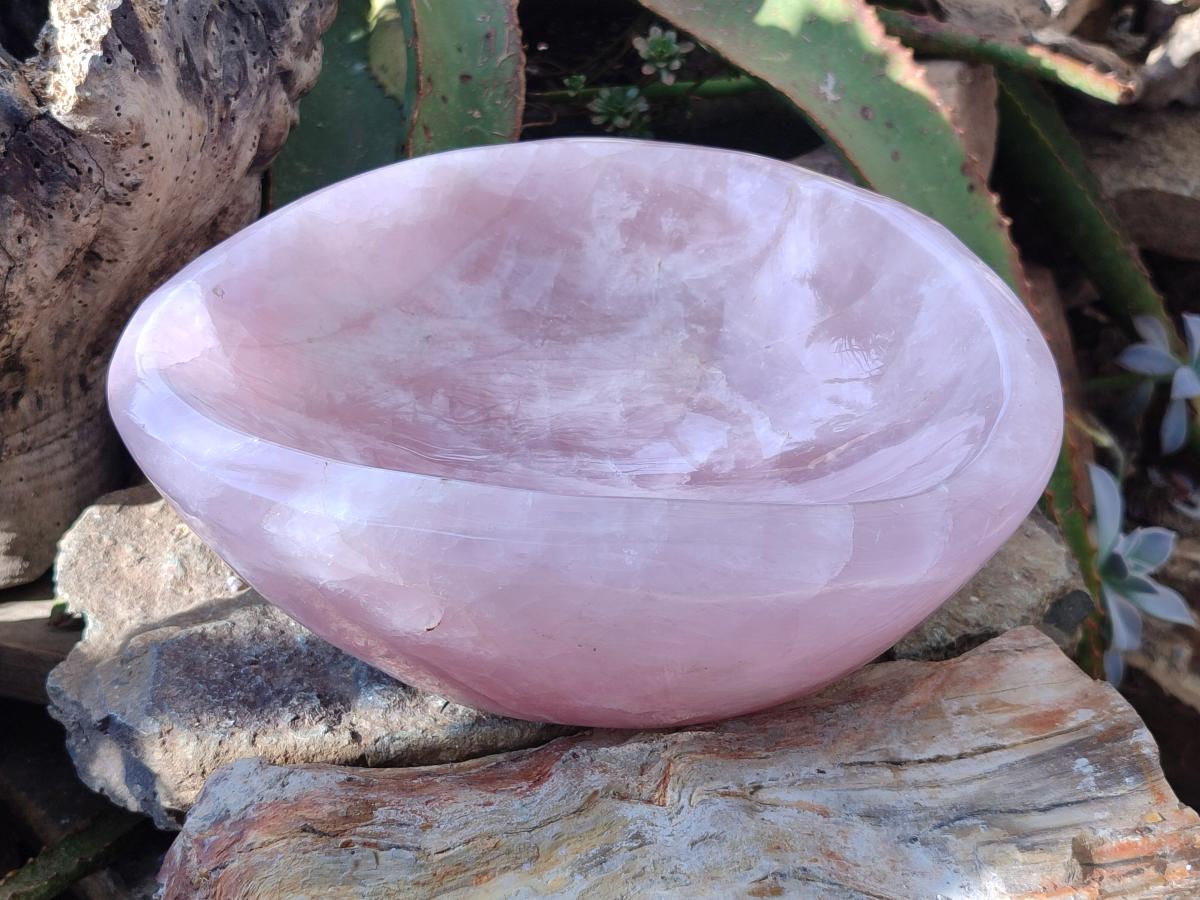 Polished Large Gemmy Rose Quartz Bowl x 1 From Madagascar - Toprock Gemstones and Minerals 
