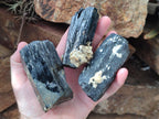 Natural Schorl Black Tourmaline Specimens x 12 From Erongo, Namibia - Toprock Gemstones and Minerals 