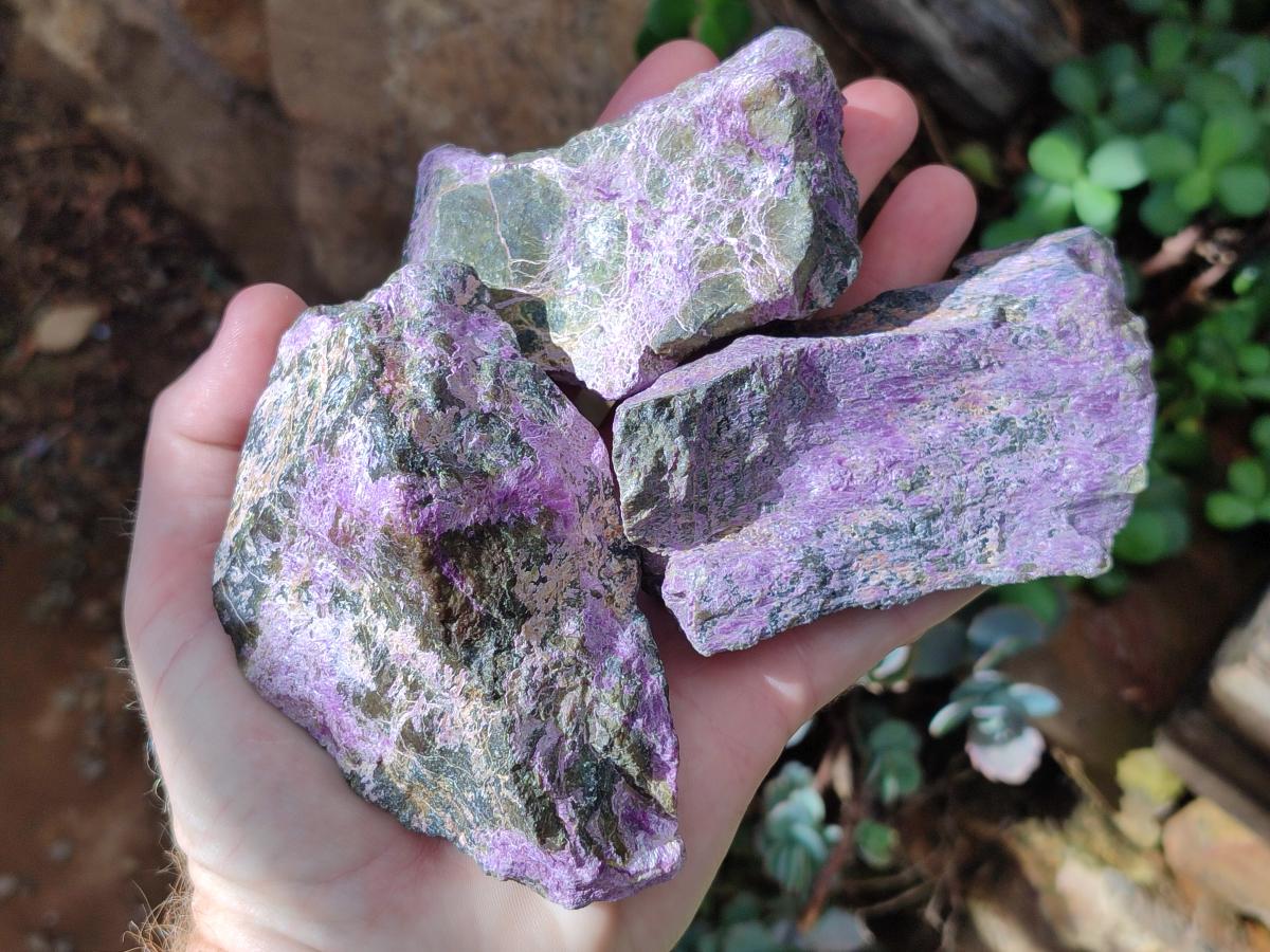 Natural Stichtite Cobbed Specimens x 6 From Barberton, South Africa - Toprock Gemstones and Minerals 