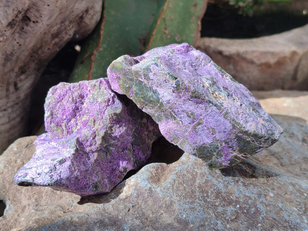 Natural Stichtite Cobbed Specimens x 6 From Barberton, South Africa - Toprock Gemstones and Minerals 