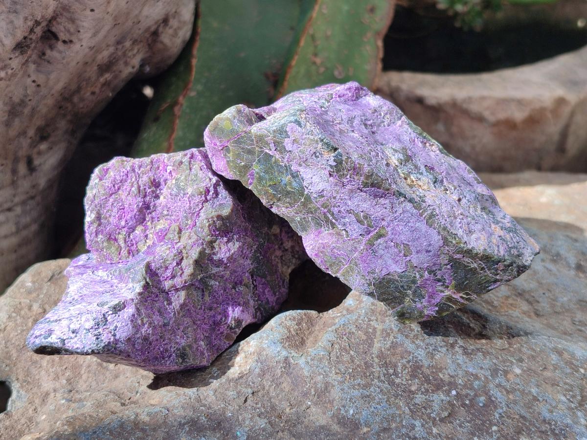 Natural Stichtite Cobbed Specimens x 6 From Barberton, South Africa - Toprock Gemstones and Minerals 