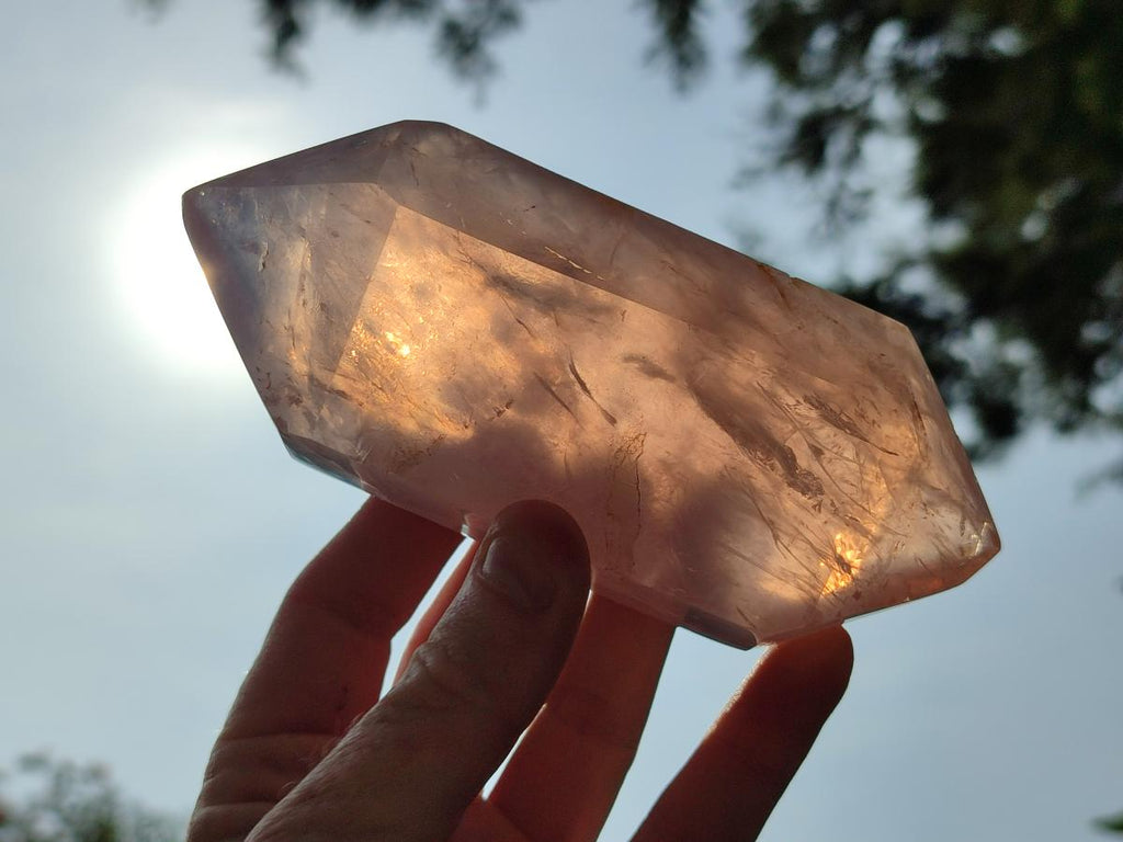 Polished Double Terminated Gemmy Rose Quartz Crystals x 3 From Madagascar - Toprock Gemstones and Minerals 