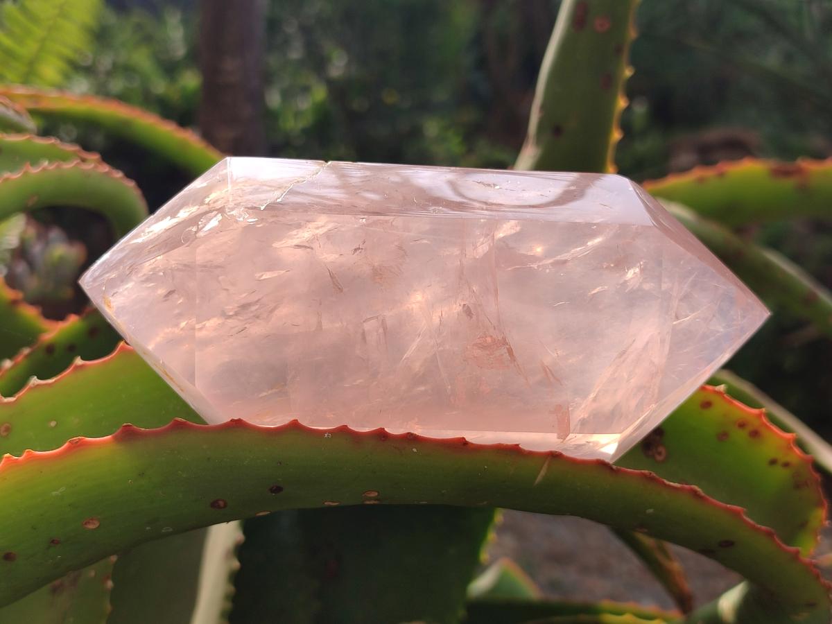 Polished Double Terminated Gemmy Rose Quartz Crystals x 3 From Madagascar - Toprock Gemstones and Minerals 