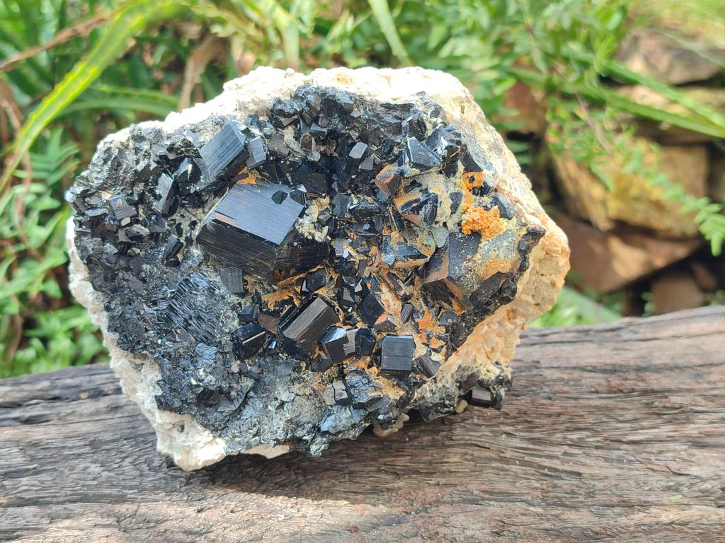 Natural Large Cabinet Schorl Black Tourmaline with Hyalite Opal x 1 From Erongo, Namibia - Toprock Gemstones and Minerals 