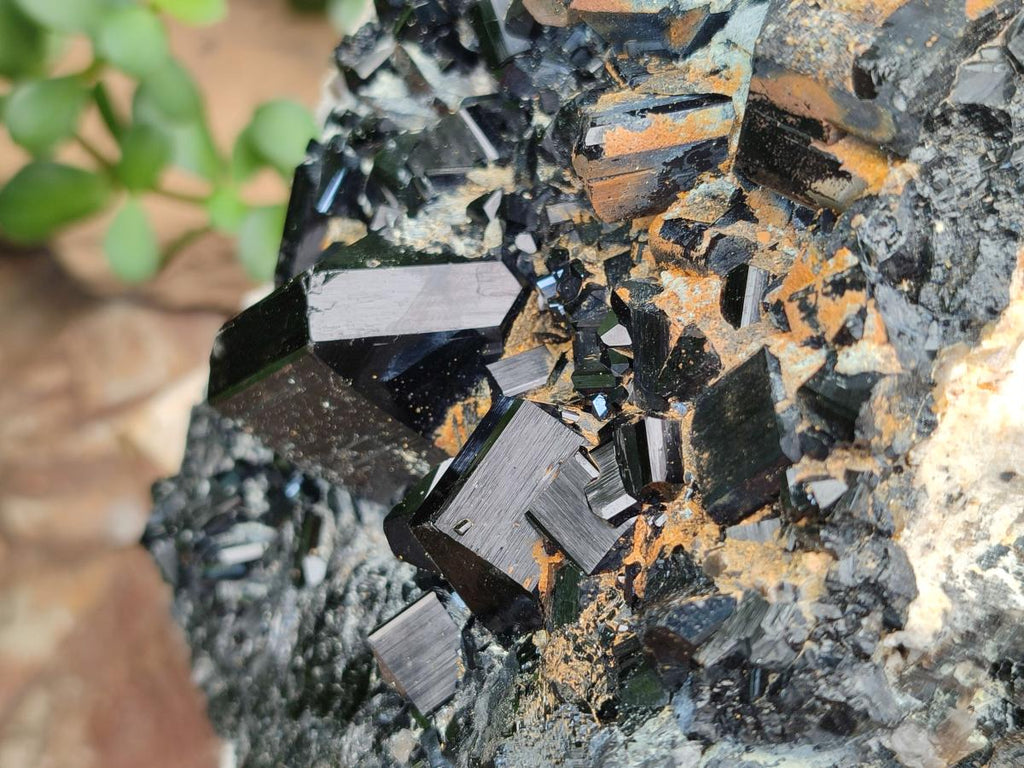 Natural Large Cabinet Schorl Black Tourmaline with Hyalite Opal x 1 From Erongo, Namibia - Toprock Gemstones and Minerals 