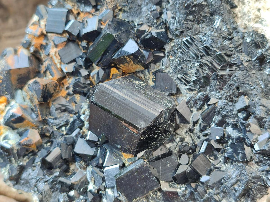 Natural Large Cabinet Schorl Black Tourmaline with Hyalite Opal x 1 From Erongo, Namibia - Toprock Gemstones and Minerals 