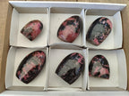 Polished Rhodonite Standing Free Forms x 6 From Ambindavato, Madagascar - Toprock Gemstones and Minerals 