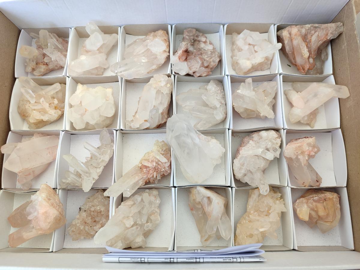 Natural Clear Cascading Quartz Crystal Clusters x 24 From Madagascar - Toprock Gemstones and Minerals 