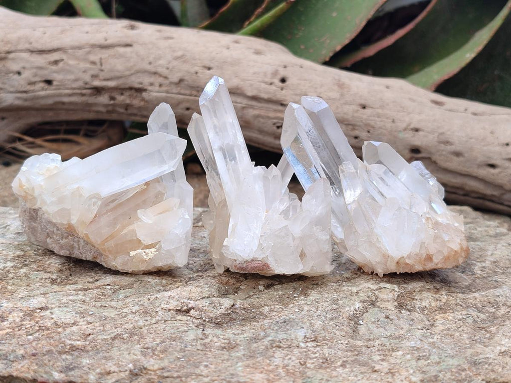 Natural Clear Cascading Quartz Crystal Clusters x 24 From Madagascar - Toprock Gemstones and Minerals 