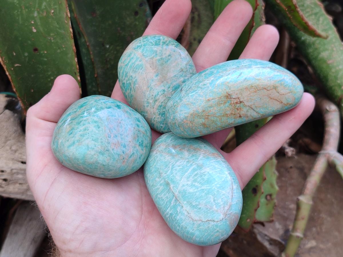 Polished Amazonite Free Forms x 24 From Zimbabwe - Toprock Gemstones and Minerals 