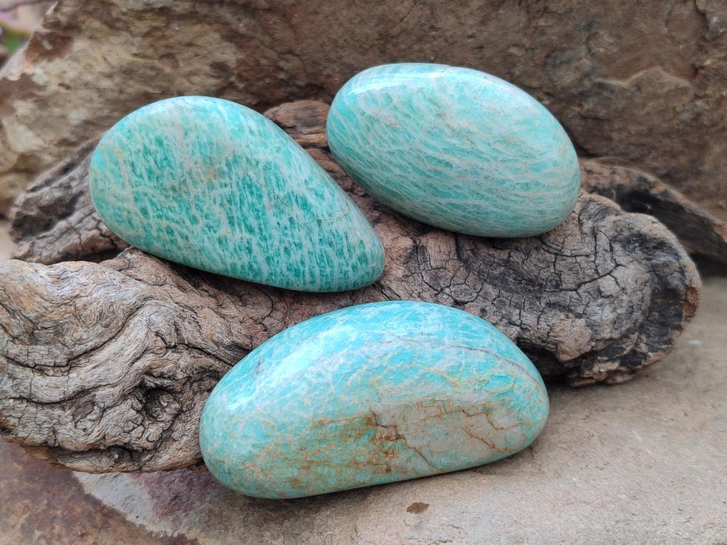 Polished Amazonite Free Forms x 24 From Zimbabwe - Toprock Gemstones and Minerals 