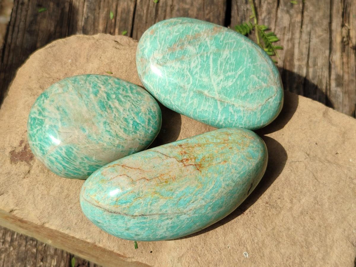 Polished Amazonite Free Forms x 24 From Zimbabwe - Toprock Gemstones and Minerals 
