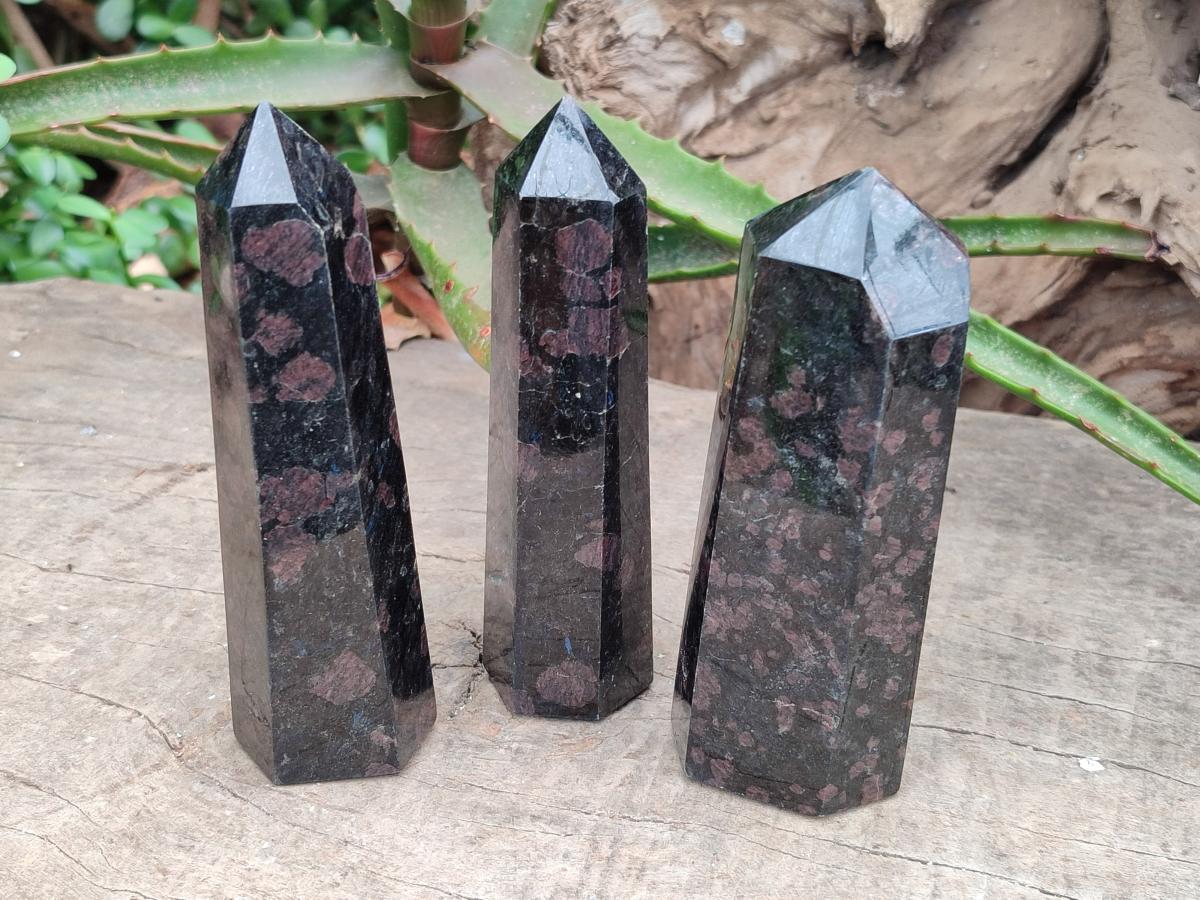 Polished Blue Iolite "Water Sapphire" Crystals x 3 From Madagascar - Toprock Gemstones and Minerals 