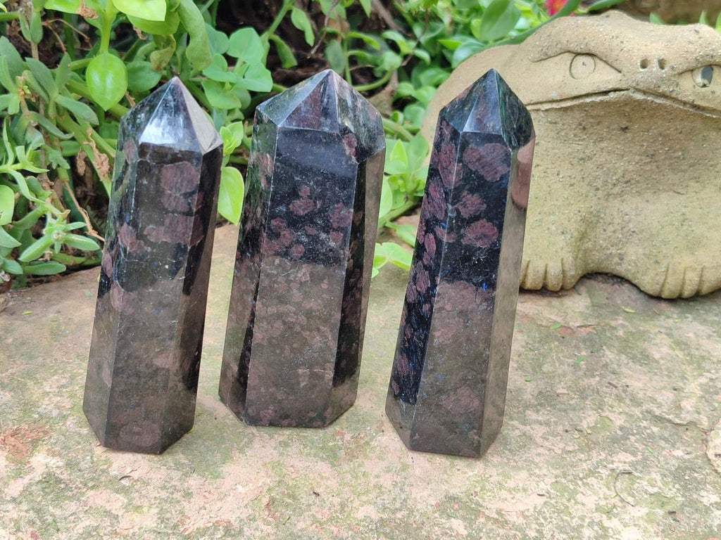 Polished Blue Iolite "Water Sapphire" Crystals x 3 From Madagascar - Toprock Gemstones and Minerals 
