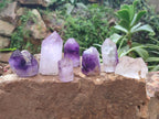 Polished Chevron Amethyst Crystals x 12 From Madagascar - Toprock Gemstones and Minerals 