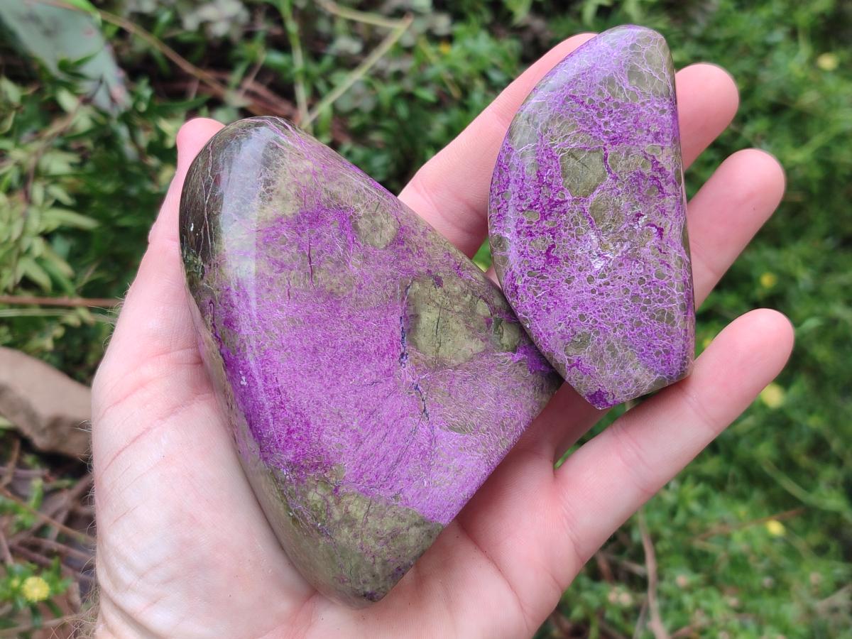 Polished Stichtite Standing Free Forms x 4 From Barberton, South Africa - Toprock Gemstones and Minerals 